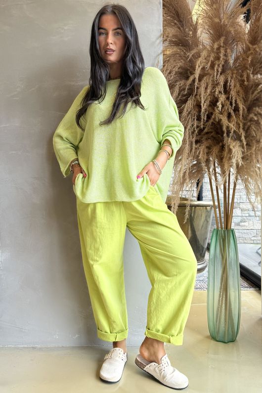 Lagen Seamed Tapered Barrel Pant Kiwi /7=